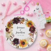 ラスティックオータム フローラル ウェディング サンクス ペーパープレート (パーティー)