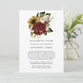 ラスティックオータム - 秋の花束 縮小された結婚式のゲスト 案内状 (スタンド正面)