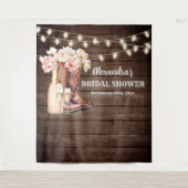 ラスティックカウガールブーツ バブルリー ブライズシャワーバックドロップ タペストリー (正面)