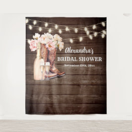 ラスティックカウガールブーツ バブルリー ブライズシャワー 背景 タペストリー