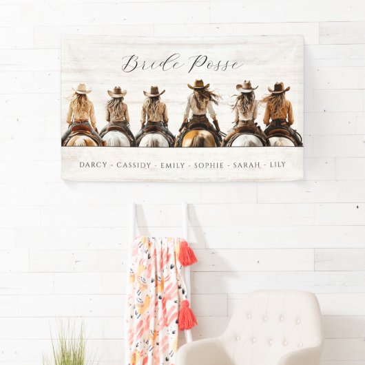 ラスティックカウガール花嫁ポッセ独身最後の騎馬パーティー 横断幕 (インサイチュ)