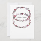 ラスティックカウスカルとローズのフラワーリング ウェディング 招待状 (裏面)