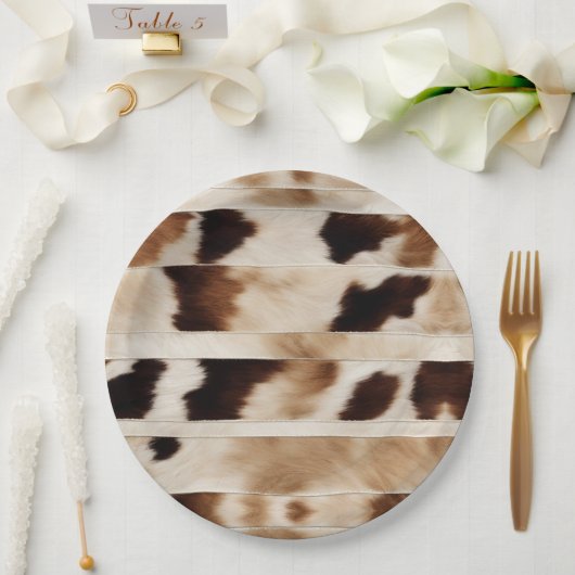 ラスティックカウプリント ウエスタンカントリーカウボーイパーティー ペーパープレート (ウェディング)