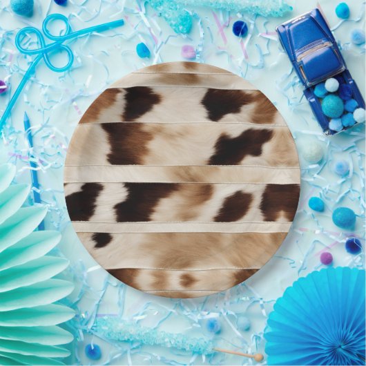 ラスティックカウプリント ウエスタンカントリーカウボーイパーティー ペーパープレート (パーティー)