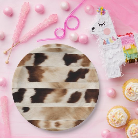 ラスティックカウプリント ウエスタンカントリーカウボーイパーティー ペーパープレート (パーティー)