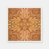 ラスティックカウボーイブラウン本革カントリーウェスタンパーティー スタンダードカクテルナプキン (正面)