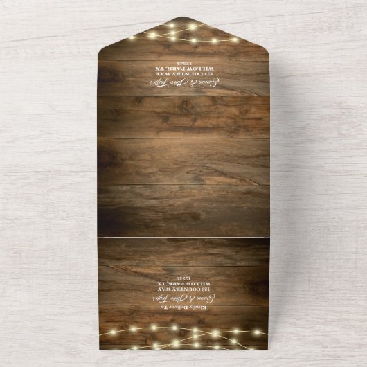 ラスティックカウボーイブーツひまわりウェスタンウェディング オールインワン招待状 (外側)