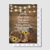 ラスティックカウボーイブーツひまわりウェスタンウェディング ベラム紙招待状 (オフセット (招待状))