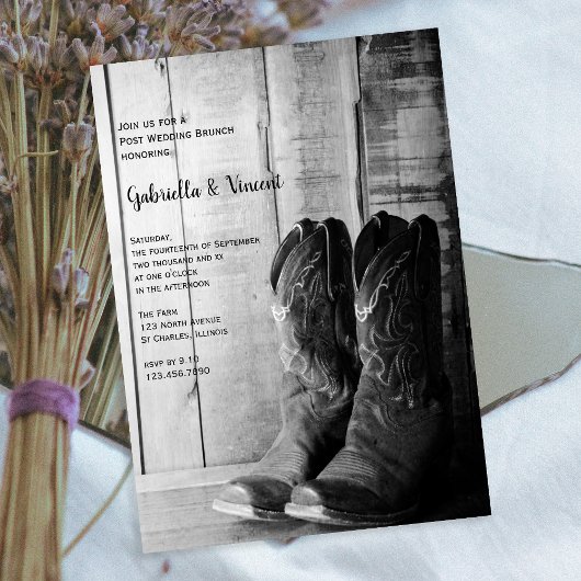 ラスティックカウボーイブーツ ウェスタン ポストウェディング ブランシュ 招待状
