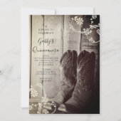 ラスティックカウボーイブーツ ウエスタン キンセアニエラパーティー 招待状 (正面)