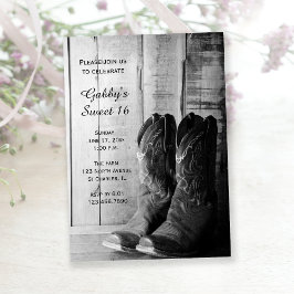 ラスティックカウボーイブーツ スイート16 バーンバースデーパーティー 招待状