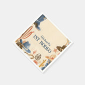 ラスティックカウボーイブーツ 1歳の誕生日 スタンダードカクテルナプキン (角)
