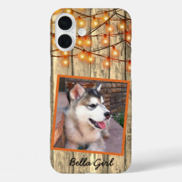 ラスティックカスタムスクエアフォトアラスカンマラミュート子犬 iPhone 16 PLUSケース