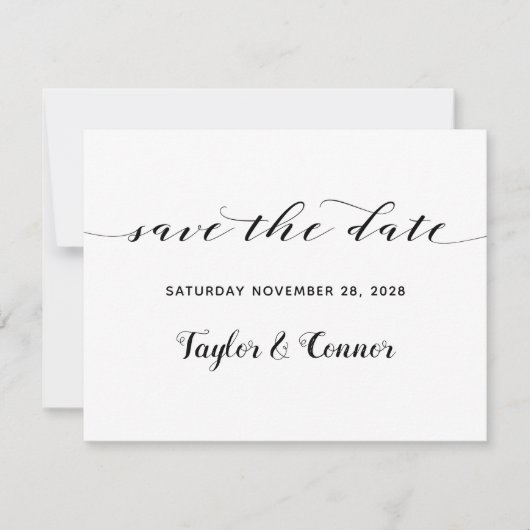 ラスティックカリグラフィー結婚式 Save The Date 招待状 (正面)