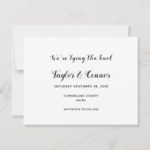 ラスティックカリグラフィー結婚式 Save The Date 招待状 (裏面)