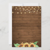 ラスティックカントリーのひまわりイエロー秋のベイビースプリンクル 招待状 (裏面)