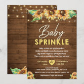 ラスティックカントリーのひまわりイエロー秋のベイビースプリンクル 招待状 (正面/裏面)