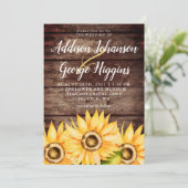 ラスティックカントリーのひまわりウェディング 招待状 (スタンド正面)