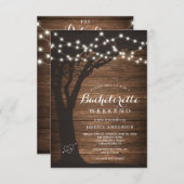 ラスティックカントリーの独身最後の週末の予定の招待状 招待状 (正面/裏面)