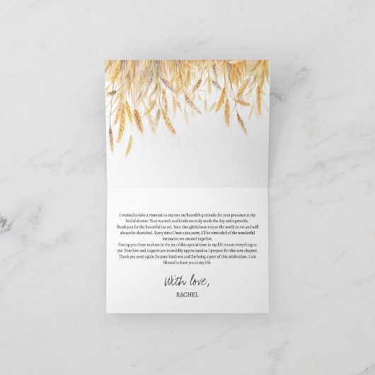 ラスティックカントリーウィートアグリカルチャー ブライズシャワー サンキューカード (内部)