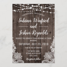 ラスティックカントリーウッドストリングライトレースウェディング