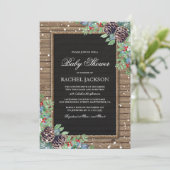 ラスティックカントリークリスマスウィンターベイビーシャワー 招待状 (スタンド正面)