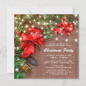 ラスティックカントリークリスマスボー ハolidayパーティー 招待状 (正面)