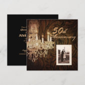 ラスティックカントリーシャンデリア 50周年結婚記念日 招待状 (正面/裏面)