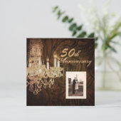 ラスティックカントリーシャンデリア 50周年結婚記念日 招待状 (スタンド正面)