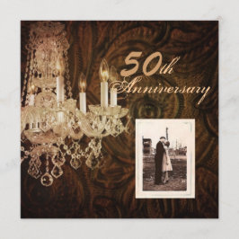 ラスティックカントリーシャンデリア 50周年結婚記念日 招待状