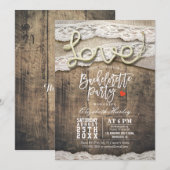 ラスティックカントリー愛の縄レース独身最後の夜 招待状 (正面/裏面)