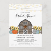 ラスティックカントリー秋のブライダルシャワー招待状 ポストカード (正面)