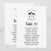 ラスティックカントリー鹿のモノグラム結婚式着席表 招待状 (正面/裏面)