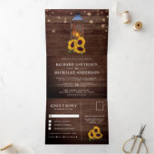 ラスティックカントリー サンキューウッドランタンウェディング 三つ折り招待状 (内部)