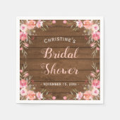 ラスティックカントリー シックな花柄の紙ナプキン スタンダードカクテルナプキン (正面)