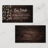 ラスティックカントリー ストリング ライト, ウェディング詳細 エンクロージャーカード (正面/裏面)