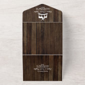 ラスティックカントリー ハント終了 カモフラージュウェディング オールインワン招待状 (外側)