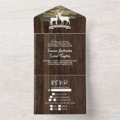 ラスティックカントリー ハント終了 カモフラージュウェディング オールインワン招待状 (内側)