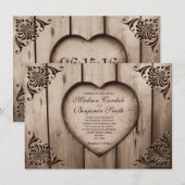 ラスティックカントリー ハート バーンワッド 結婚式招待状 招待状 (正面/裏面)