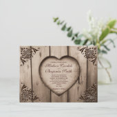 ラスティックカントリー ハート バーンワッド 結婚式招待状 招待状 (スタンド正面)