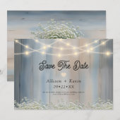 ラスティックカントリー バーンウッド 水平 セーブ・ザ・デート (正面/裏面)