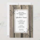 ラスティックカントリー バーン ウッド ポスト ウェディング ブランシュ 招待状 (正面)