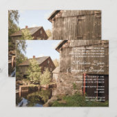 ラスティックカントリー バーン キャビン ウェディング 招待状 (正面/裏面)