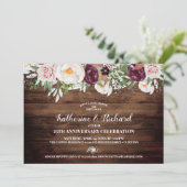 ラスティックカントリー フラワー ウェディング アニバーサリー パーティー 招待状 (スタンド正面)