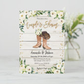 ラスティックカントリー ブーツ カップルシャワー 招待状 (スタンド正面)