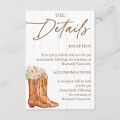 ラスティックカントリー ブーツ&ハット ウェディングシャワー 詳細 エンクロージャーカード (正面)