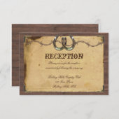 ラスティックカントリー ホースシューズ ウェディング レセプション エンクロージャーカード (正面/裏面)