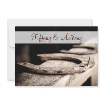 ラスティックカントリー ホースシューズ カウボーイ ウェディング 招待状