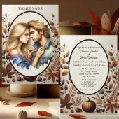 ラスティックカントリー ミニマル 秋のカボチャ ウェディング 招待状