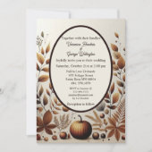 ラスティックカントリー ミニマル 秋のカボチャ ウェディング 招待状 (正面)